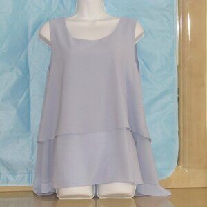 SIMPLY NOELLE top blouse light blue two layers size L/XL